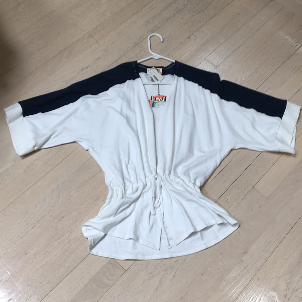 French terry open cardigan